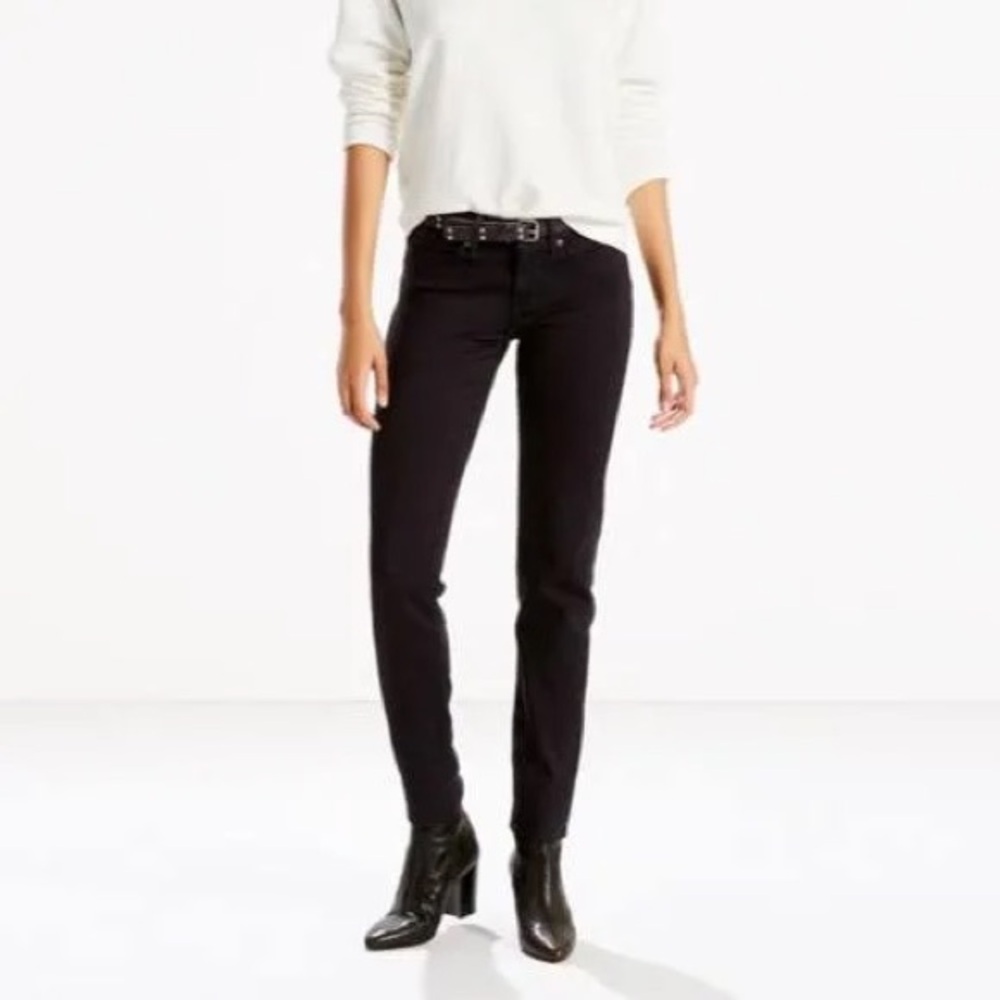 Levi’s 712 Slim Black Jeans - Hemmed shorter in length